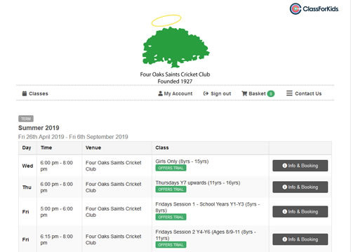 FOSCC Jnrs Online Booking
